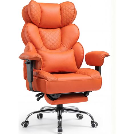 Chaise Gaming Ergonomique 180kg, Support Lombaire Réglable et Repose-Pieds, Design Hybride Simili-Cuir/Mesh, Dossier 150° - Bleu (1/5)