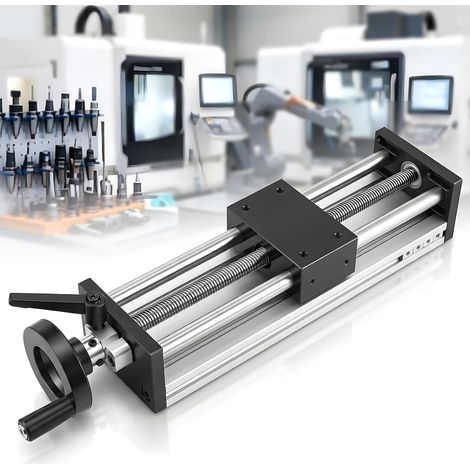 Guidage Linéaire, Rails Linéaires De 200 Mm Guidage Manuel Avec Volant De Blocage Vis à Billes ±0,05 Mm Table Pour Transformation D'équipements CNC (1/5)