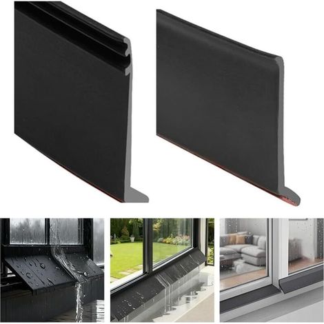 Joint d'étanchéité anti-pluie de 150 cm pour portes et fenêtres, déflecteur anti-pluie, déflecteur de bord, convient aux portes et vitres. (1/5)