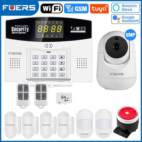 (Pack 5) Système d'alarme antivol Wi-Fi/GSM pour maison connectée, écran LCD couleur (1/5)