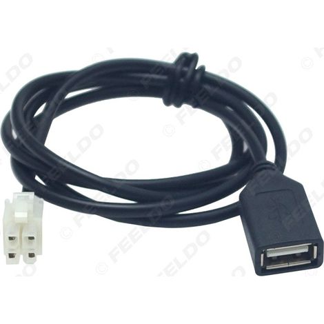 Adaptateur USB vers prise 4 broches compatible avec les systèmes audio de voiture Chery QQ/Tiggo/Chevrolet Aveo/LOVA