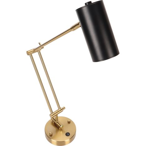 Applique murale avec bras articulé, prise, éclairage moderne 3000K, commande par bouton-poussoir, ampoule E27, luminaire mural LED 85-265V (1/5)