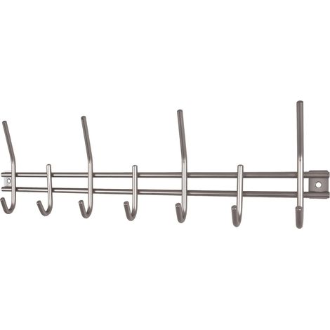 Porte-manteau mural design inox 7 crochets Temby