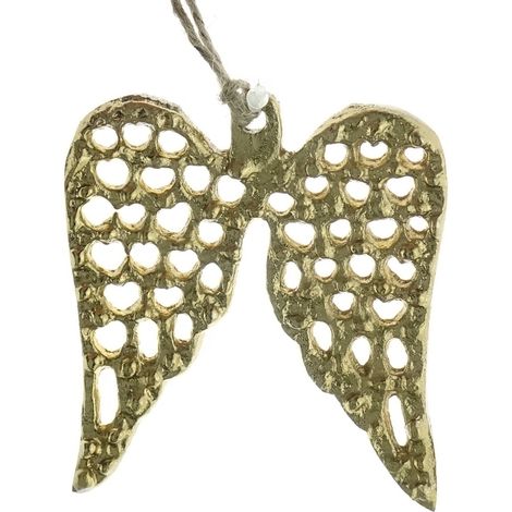 Weihnachtsdeko Engelsflügel Anhänger Goldfarben 6,5 cm - Aluminium