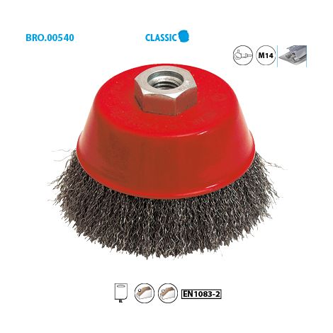 BROSSE CONIQUE D.60 M14 FIL 0.30 ACIER ONDULE (1/2)
