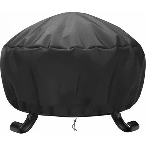 Round Protective Cover for Fire Pits Ø 84 x 50 cm Waterproof, UV Resistant, Tear Resistant, Oxford Fabric Cover for Barbecue Fire Pits, Fire Pit Covers (1/5)
