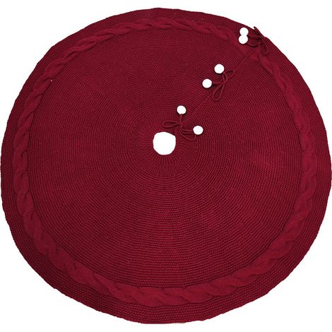 Jupe Pour Arbre De Noël - Tapis Tricoté Ronde 120 Cm - Décoration Festive Pour Sapin - 1 Pièce (1/5)
