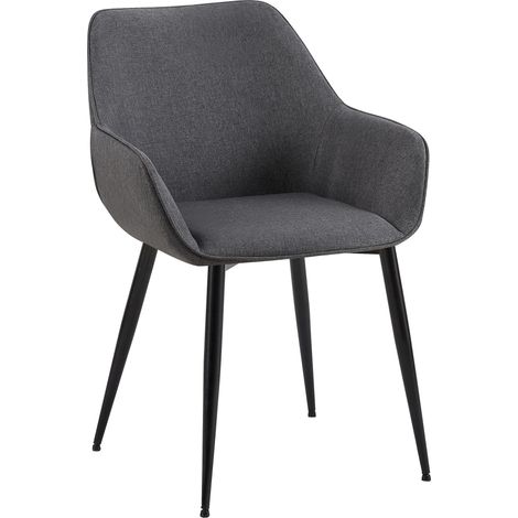 Vessa chaise vintage gris foncé, tissu (1/5)