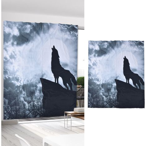 Rideaux occultants de haute qualité, imprimés en 3D numérique, personnalisés et créatifs, collection animaux, 170 x 200 cm, modèle 45 (1/5)