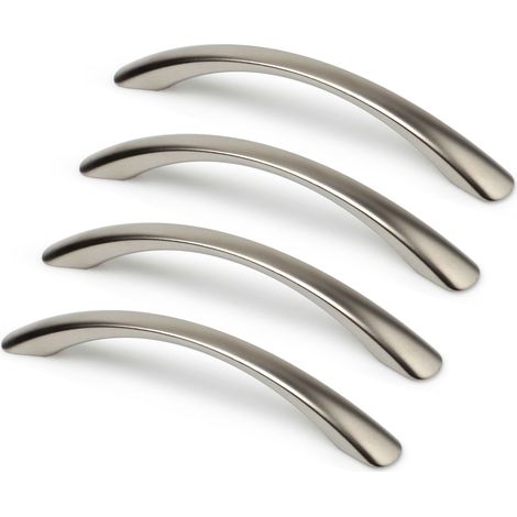 Poignée pour Meuble  Style contemporain  Fabriqué en aluminium  Fini Nickel Bisú  Distance entre pointes : 128 mm  Mesures 1651830mm  Fixation vissée  Comprend des vis M4  4 unités - talla (1/5)
