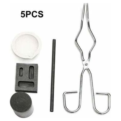 BARKBUSTERS 5Pcs Resistant A La Chaleur Coulee De Lingotiere Outil Smelting Or Argent Fournaise Kit Scrap Bijoux Raffinage De Fusion Metal Or Forge Set Graphite Fonderie Creuset Pour La Fusion Experie (1/4)