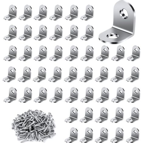 Edelstahl-Befestigungswinkel – Packung mit 50 Befestigungswinkeln 25 x 25 mm zur Befestigung und Reparatur von Möbeln