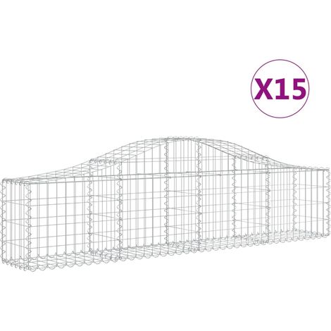 Maison Exclusive - Cestas de gaviones 15 uds forma de arco hierro