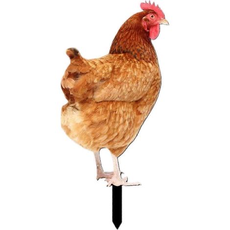Décoration de jardin en forme de poule, figurine acrylique en acrylique, sculpture de poule pour clôture de jardin ou pelouse.-Style A