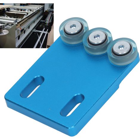 Roue auxiliaire à plaque étroite pour plaqueuse de chants bleue afin d'éviter les déviations d'alimentation accessoires pour plaqueuse de chants 3 roues (1/5)