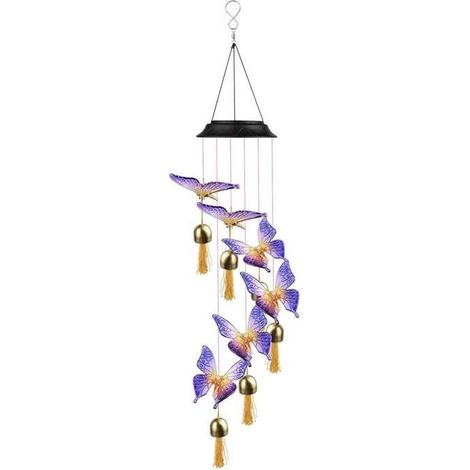Solar-Windspiel für den Außenbereich, Solar-Windspiel für die Vogelperspektive, Farbwechselndes Windspiel für den Garten, Hängendes Windspiel, Stil 1 (1/4)