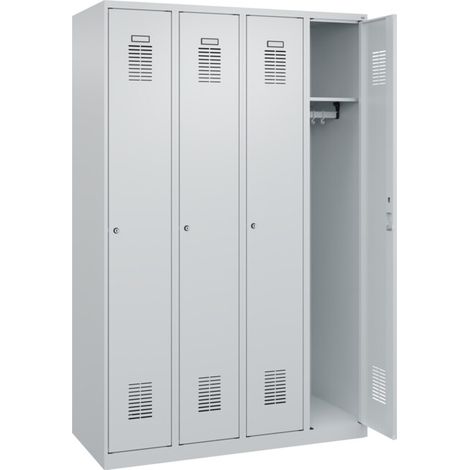 C+P Armoire à casiers Basis PLUS, 4 compartiments, 1850x1200x500mm, 7035/7035 (1/5)