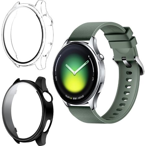 2 Pièces Coque Compatible avec Xiaomi Watch 5 avec Protection Écran, TPU Haute Transparence Ultra Mince Étui Dur de Anti-Rayures Verre Trempé Écran Coque pour Xiaomi Watch 5 (1/5)