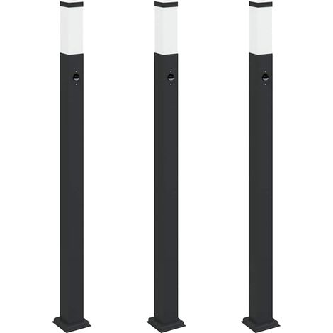 Bornes lumineuses avec détecteur lot de 3 110 cm noir IP44 vidaXL (1/5)
