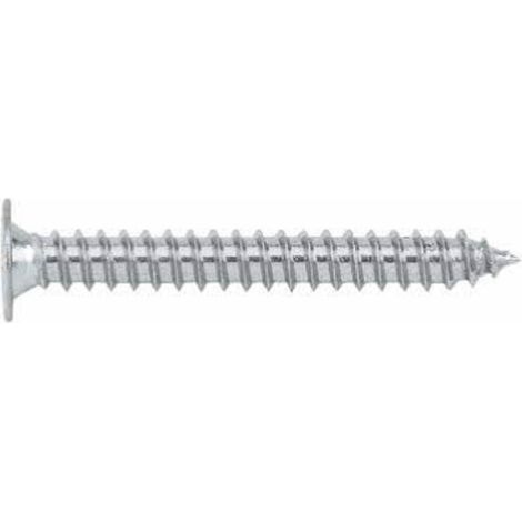 Vis tôle Double filet Tête plate TORX T20 4.8X45 Acier zingué RAL7011 gris fer-1 pièce