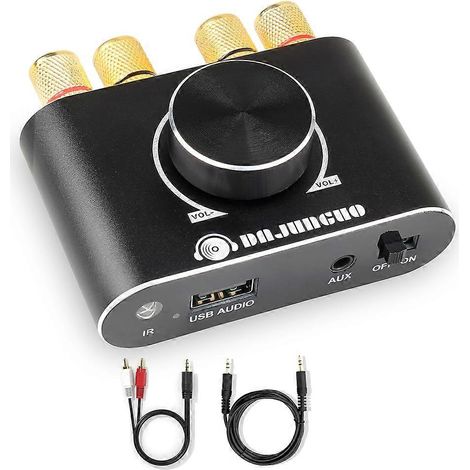 Amplificateur Bluetooth DAJUNGUO 2.0 canaux 20W+20W avec télécommande, compatible Bluetooth/USB/AUX (1/5)