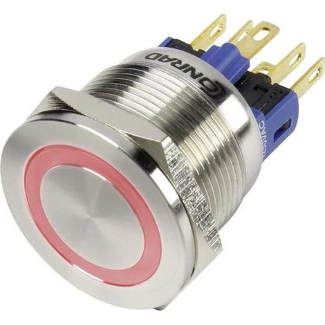 Interrupteur/bouton poussoir anti-vandalisme Rouge 230vac V22-21r-230r-s