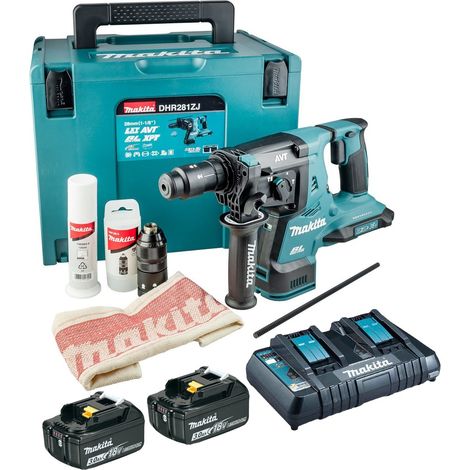 Makita DHR281RT2J 36v / 18v LXT Twin SDS Brushless Hammer Drill AVT + 2x 3.0ah (1/4)