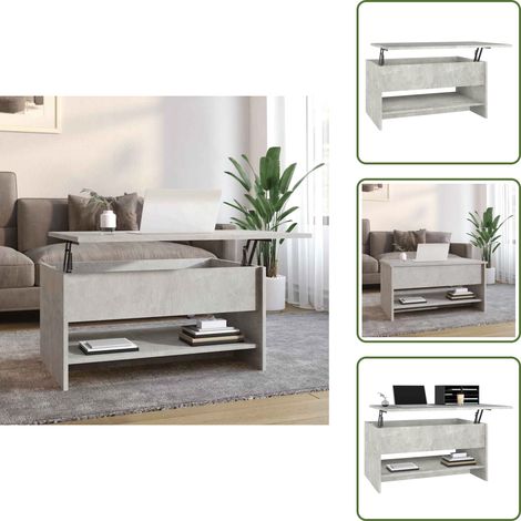 Couchtisch Betongrau 80x50x40 cm Holzwerkstoff - Couchtisch - Wohnzimmerschmuck - Holztisch - Sideboard - Regal (1/5)