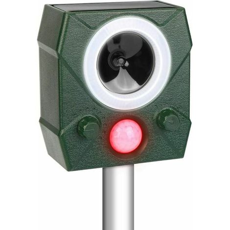 Répulsif Chat Exterieur,Répulsif pour Animaux,Ultrason Souris et Rat Solaire, USB Rechargeable Répulsif Anti Chats Étanche avec 5 Fréquence Réglables pour Chien Chat Pigeons Écureuil Loir Oiseaux (1/5)