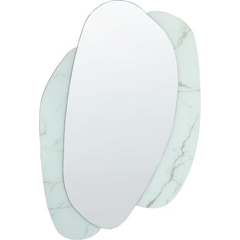 Espejo de pared de estilo moderno en color blanco con efecto porcelana 80 x 117 cm Pannes (1/5)