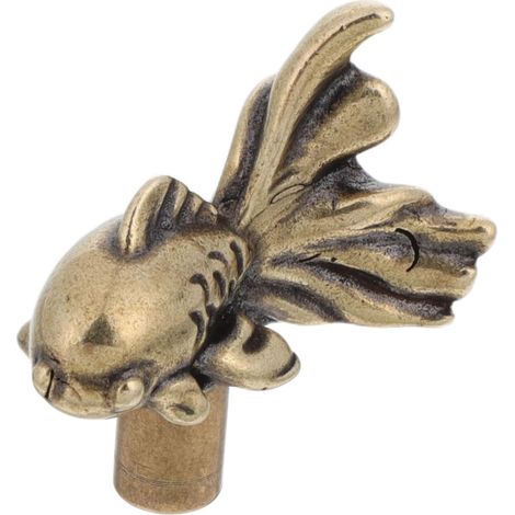 Poignée de porte en laiton forme poisson rouge pour placards (1/5)