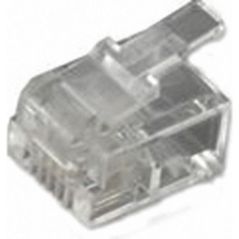 Fiche modulaire mâle RJ11 MH Connectors MHRJ126P4CR 6510-0104-03 RJ11 mâle, droit Pôle: 6P4C transpa
