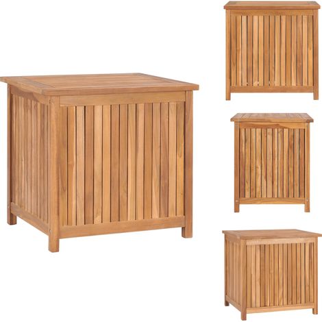 Gartenbox 60x50x58 cm Massivholz Teak - Gartenbox - Holzkiste - Teakholz Gartenmöbel - Outdooraufbewahrung - Gartendekoration