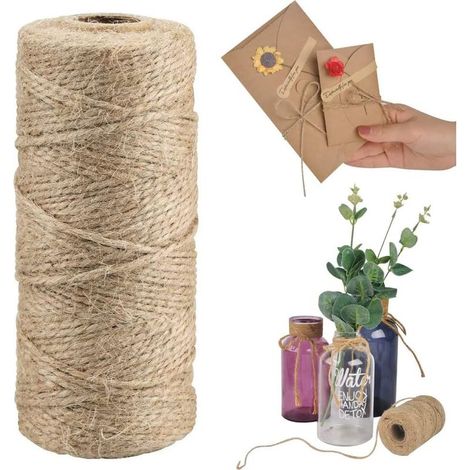 100m Cordon de Jute Naturel, Ficelle en Jute Corde 2mm, Ficelle de Jute Naturelle, Ficelle de Jardin, Fil de Jute Corde Fine pour Jardiage Décoration de Mariage Bricolage Emballage (1/5)