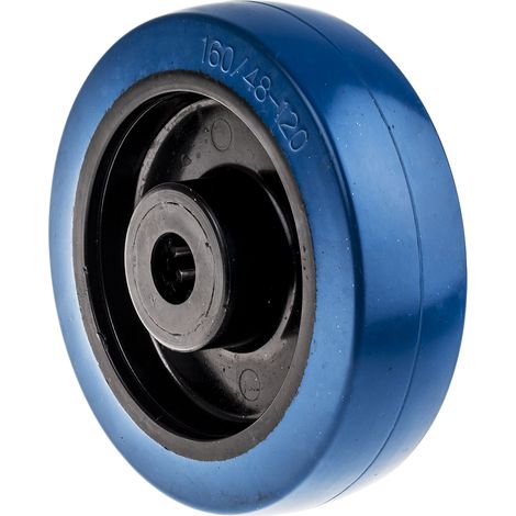 Roue de chariot Bleu 160mm x 48mm, alésage 20mm, longueur 58mm, Roulement à rouleaux, Capacité de 350kg ( Prix pour 1 ) (1/2)