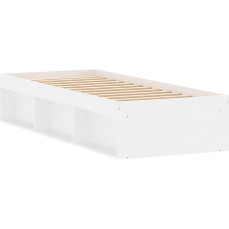 Cadre de lit blanc 75x190 petit simple (1/5)