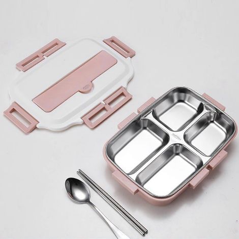 Bento-Lunchbox aus Edelstahl, isoliert, mehrlagig, 1 Liter (1/2)