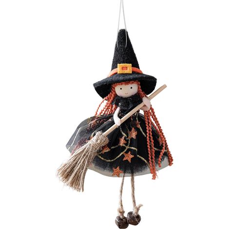 Doll Witch - Cloth Halloween Hanging Ornament - For Door Window Room Decoration - 1 Piece (1/5)