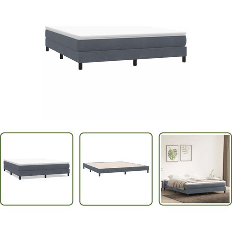 Samtbett - Boxspringbett ohne Matratze Dunkelgrau 180x210 cm Samt (1/5)