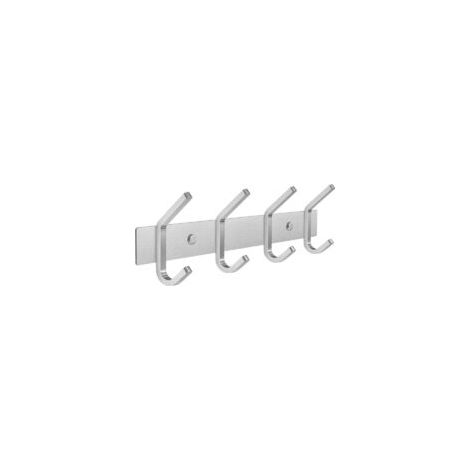 Wandgarderobe mit 4 Haken, Edelstahl-Wandhaken zum Aufhängen von Mänteln, Schals, Handtaschen, Handtüchern und Kleidung (silber) - Crezuo (1/4)