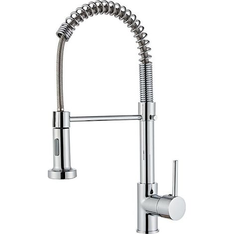 Mitigeur de cuisine, robinet multifonction eau chaude et froide tout en laiton, robinet de cuisine à ressort (1/4)