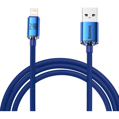 Cavo Baseus Crystal Shine da USB a Lightning, 2,4 A, 2 m (blu) (1/5)