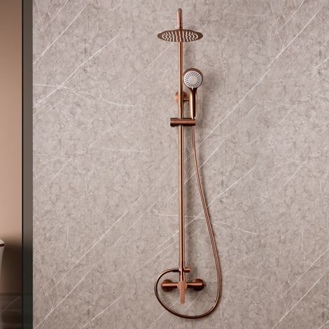Conjunto ducha monomando Roma oro rosa cepillado[ IMEX® ] (1/5)