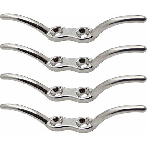 - Cornamusa de amarre para mástil, gancho ciego de acero inoxidable para cortina, cuerda ciega, base de cubierta de muelle de yate, accesorios de fijación para barcos marinos, 4 unidades