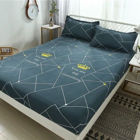Housse de Matelas 150x200 cm, Drap-Housse en Jersey avec Élastique, Housse de Protection pour Matelas et Surmatelas, Couleur Unie (1/2)