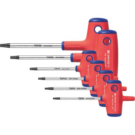 PB SWISS TOOLS Schraubendreher-Satz für TX Plus, mit Quergriff 6-teilig, Anzahl Schraubendreher: 6 (1/2)