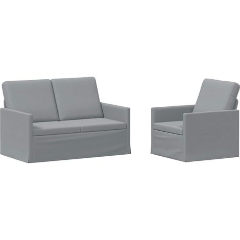 Sofa Set 2 pcs Light Grey Fabric vidaXL (1/5)