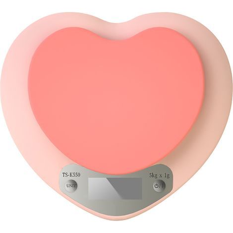 HD Digital Food Scale, 3 Unit Display, Precise Heart-Shaped Electronics for Cookware, 1g / 5kg (1/5)