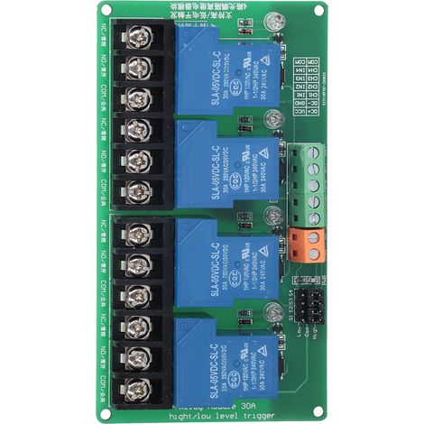 4-Kanal-Relaismodul (30 A), Hoch-/Niederpegel-Stromrelais mit 5-V-Isolationsoptokoppler (1/5)