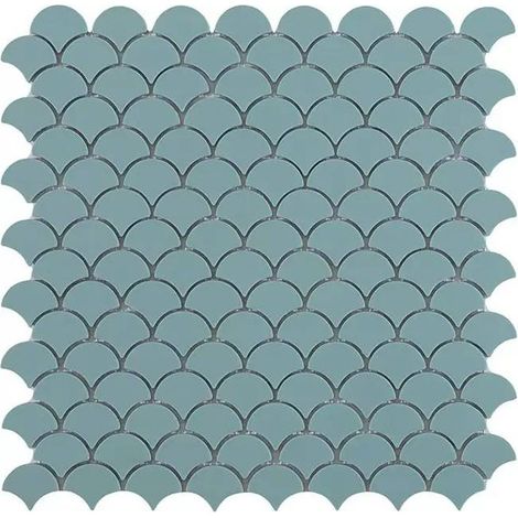 Mosaïque pâte de verre SOUL écaille 3.6x2.9cm - Mosaïque Écaille 3.6x2.9cm Turquoise Mat - boîte de 0.87 m2 - Mosaïque Écaille 3.6x2.9cm Turquoise -